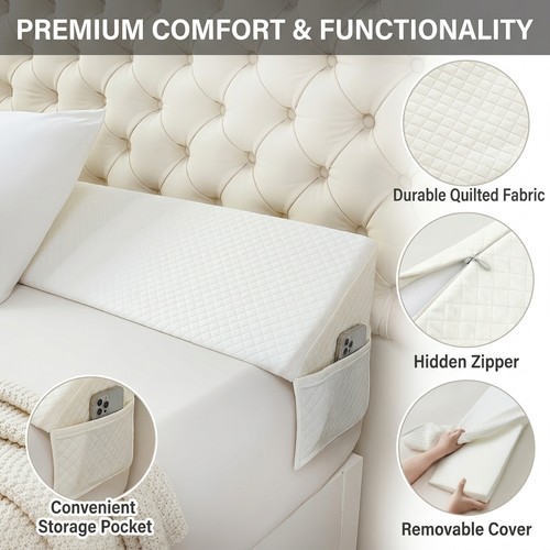 Bed wedge pillow mattress gap - bed,